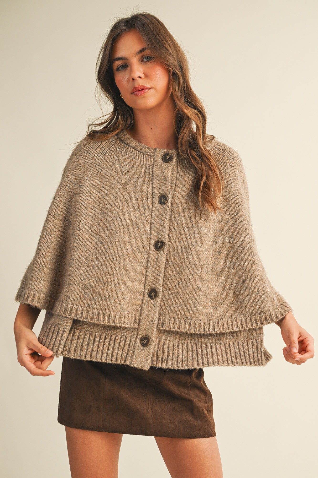 Sweater Cape Cardigan