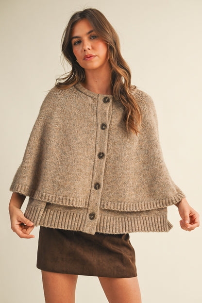 Sweater Cape Cardigan