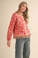 Floral Fringed Cardigan