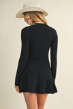 Pleated Sweater Sweater Mini Dress