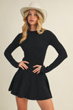 Pleated Sweater Sweater Mini Dress