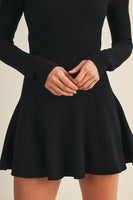 Pleated Sweater Sweater Mini Dress
