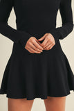 Pleated Sweater Sweater Mini Dress