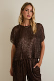 Boat Neck Metallic Top