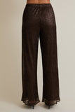 Metallic Wide Leg Pants