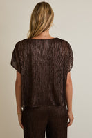 Boat Neck Metallic Top