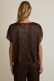Boat Neck Metallic Top