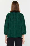 Textured Jacquard 3/4 Sleeve Blouse