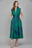 Floral Smocked Zip Front Dress