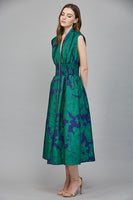 Floral Smocked Zip Front Dress
