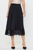 Pleated Midi Skirt with Lace Detail