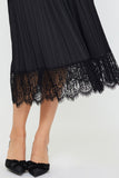 Pleated Midi Skirt with Lace Detail