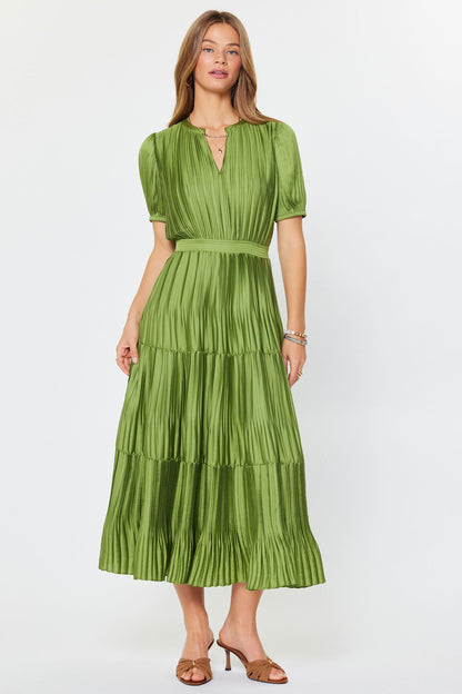 Pleated Tiered Maxi Dress