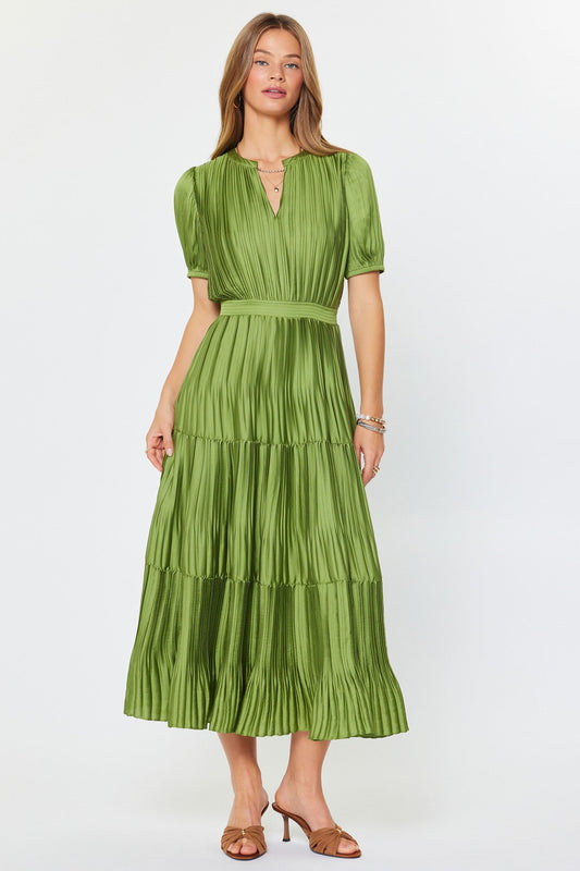 Pleated Tiered Maxi Dress