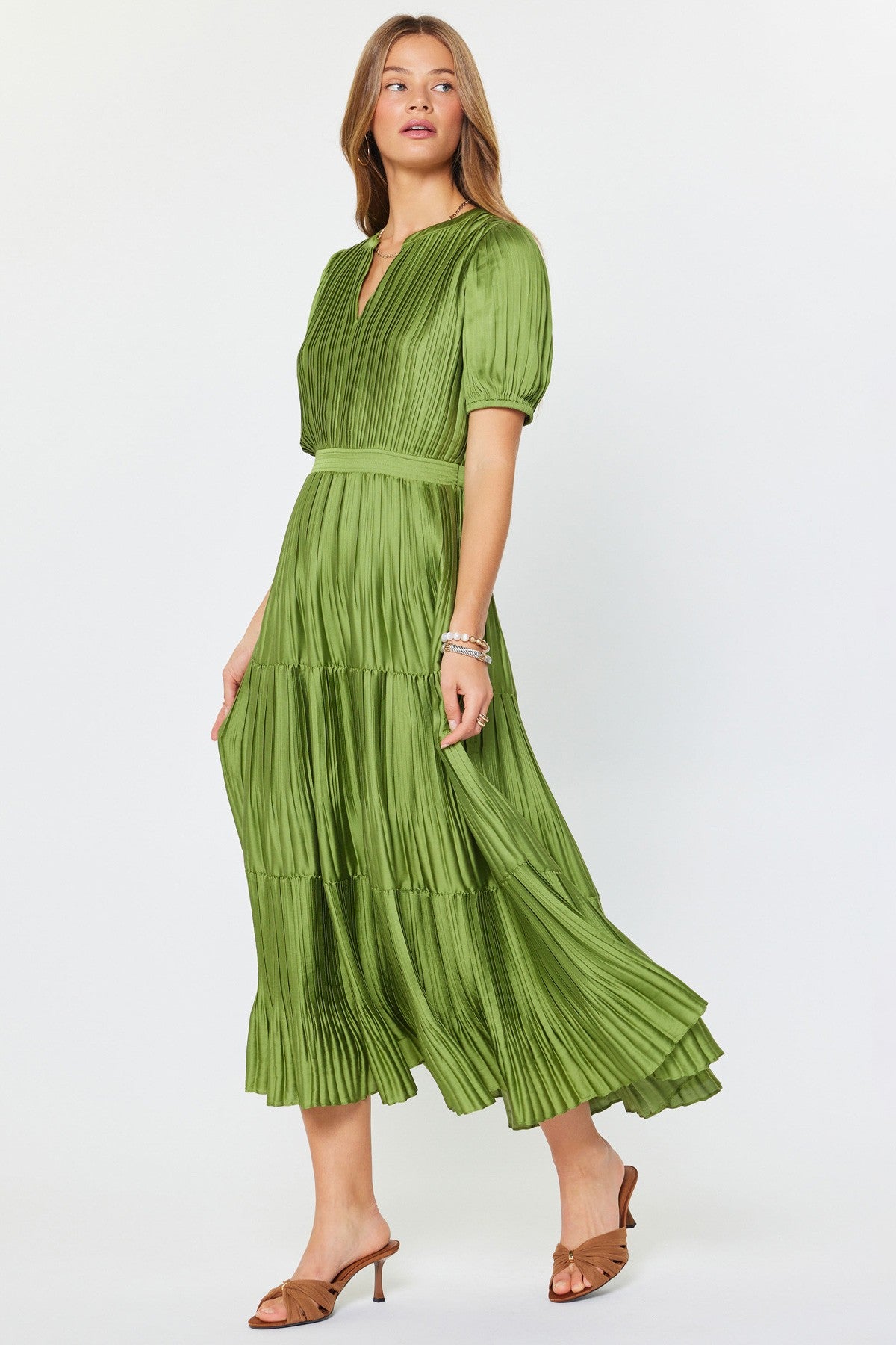 Pleated Tiered Maxi Dress