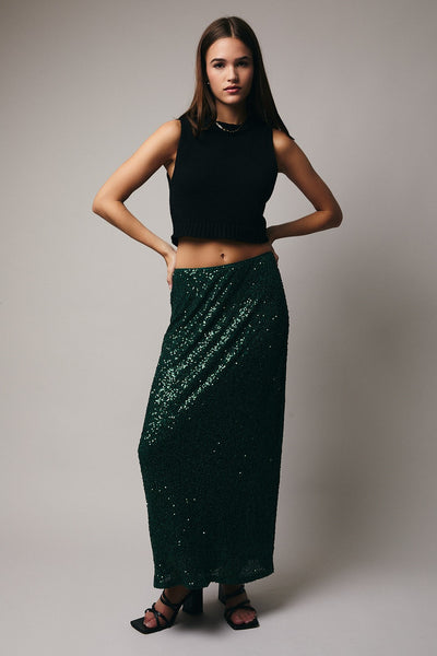 Sequin Midi Skirt