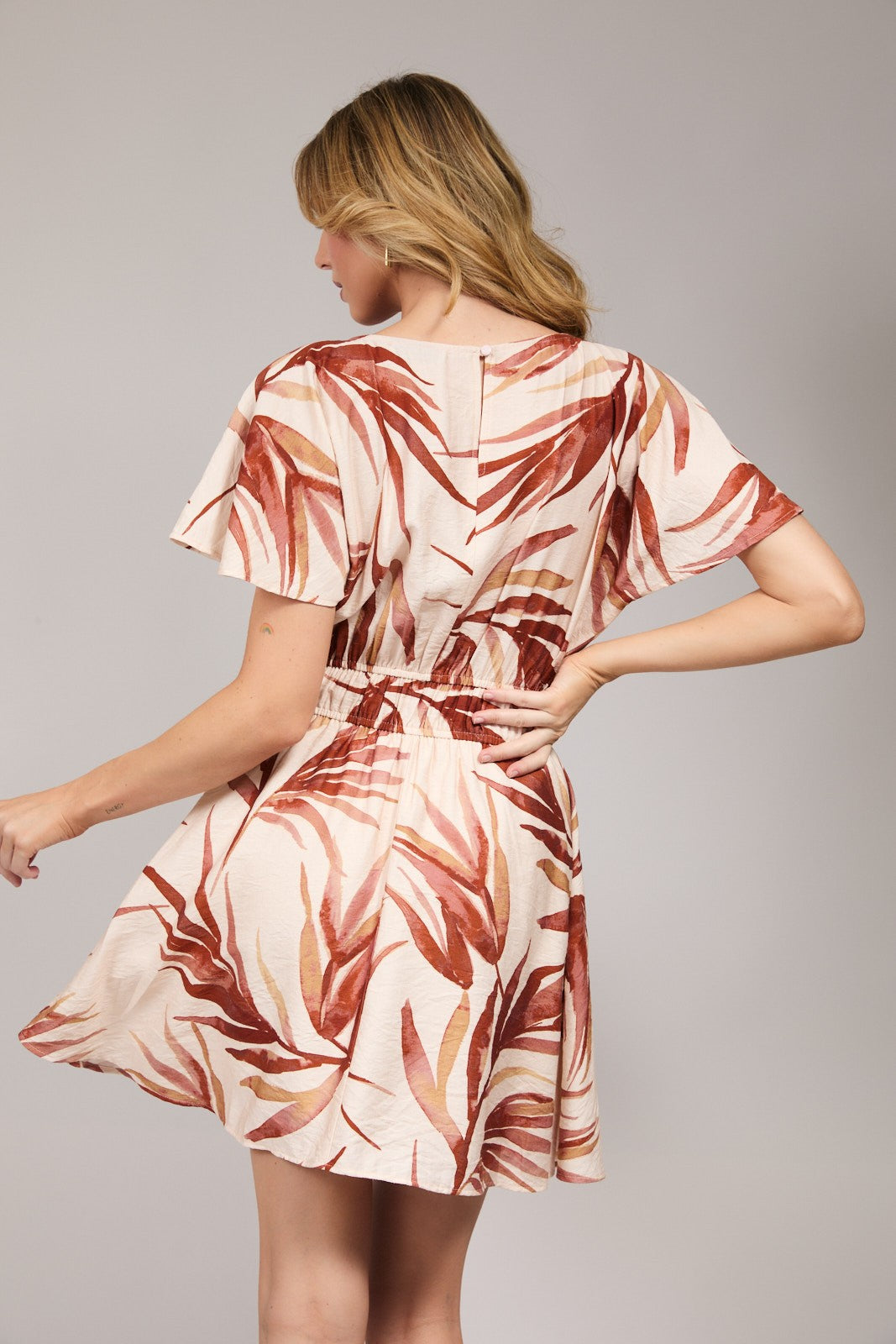 Ruffle Sleeve Mini Dress