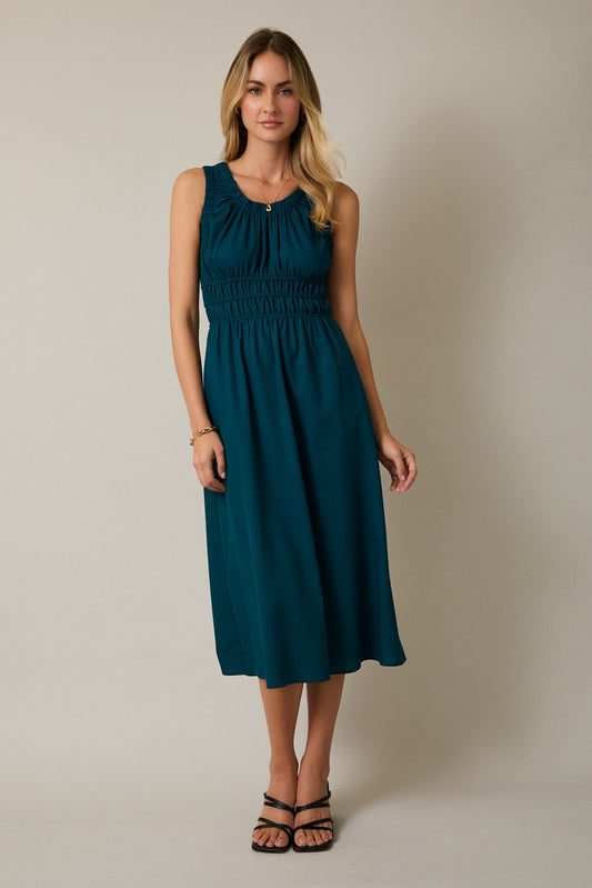 Sleeveless Smocked Waist Dress