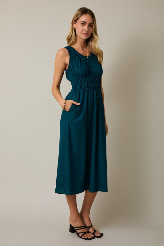 Sleeveless Smocked Waist Dress