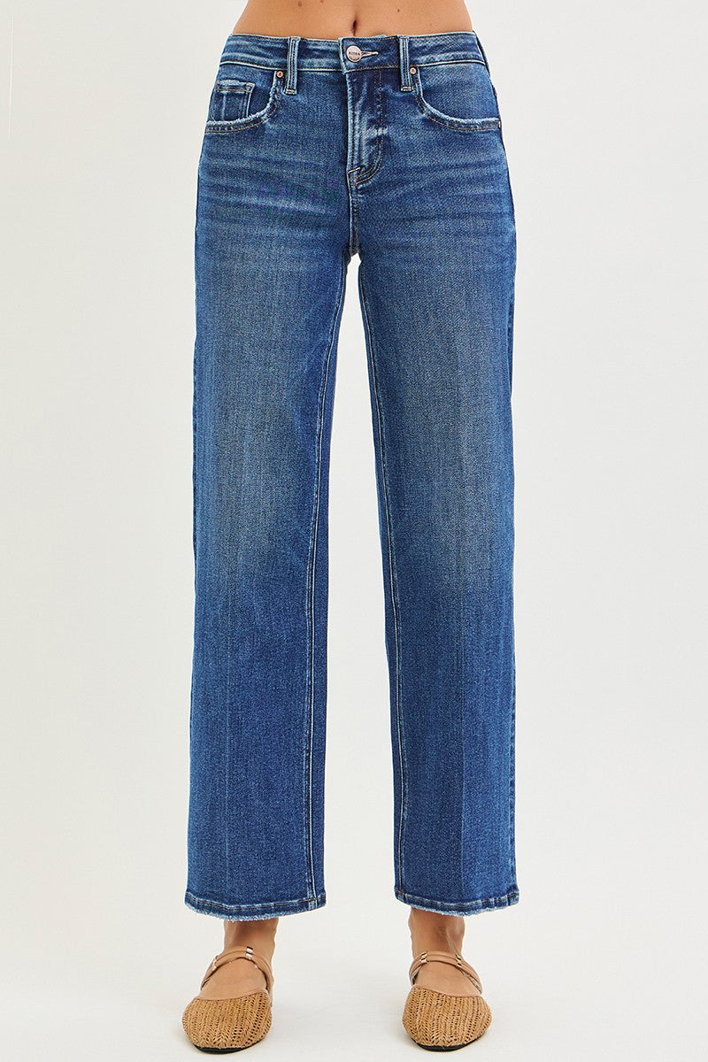 High Rise Ankle Straight Leg
