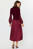 Sheer Detail Sweater & Cami Dress Set Wine