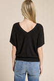 Double V Short Sleeve Top