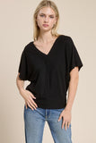 Double V Short Sleeve Top