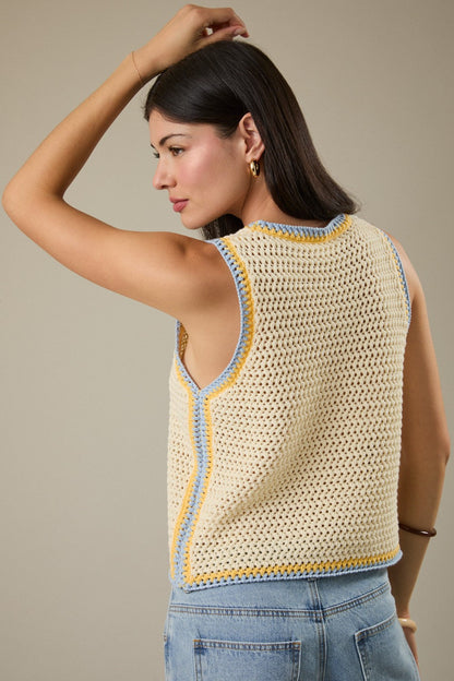 Sleeveless Crochet Tank Top