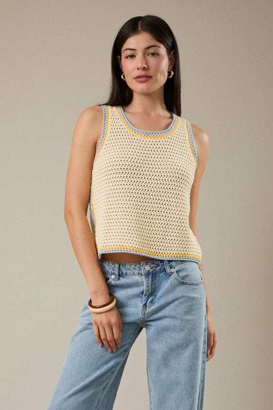 Sleeveless Crochet Tank Top