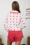 Heart Pattern Button Down Cardigan