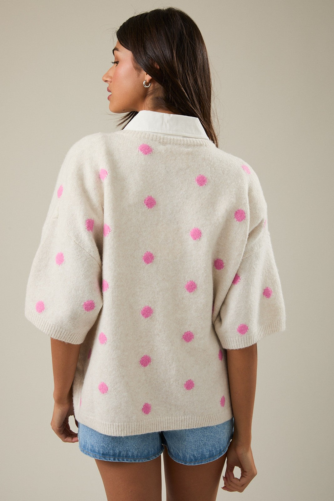 Polka Dot Sweater Cardigan