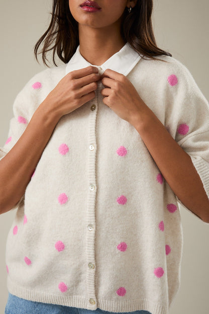 Polka Dot Sweater Cardigan
