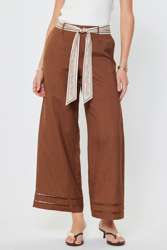 Linen Pants with Scarf Belt