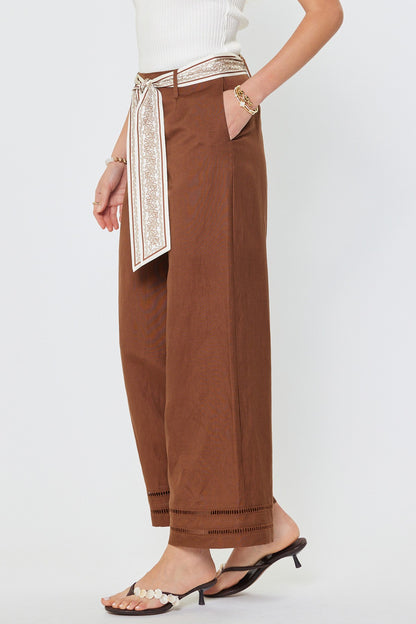 Linen Pants with Scarf Belt