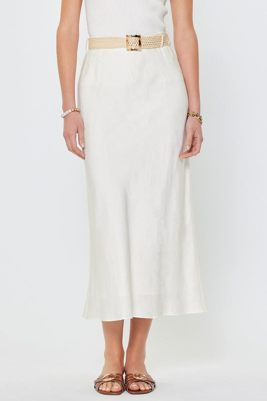 Linen Blend Maxi Skirt