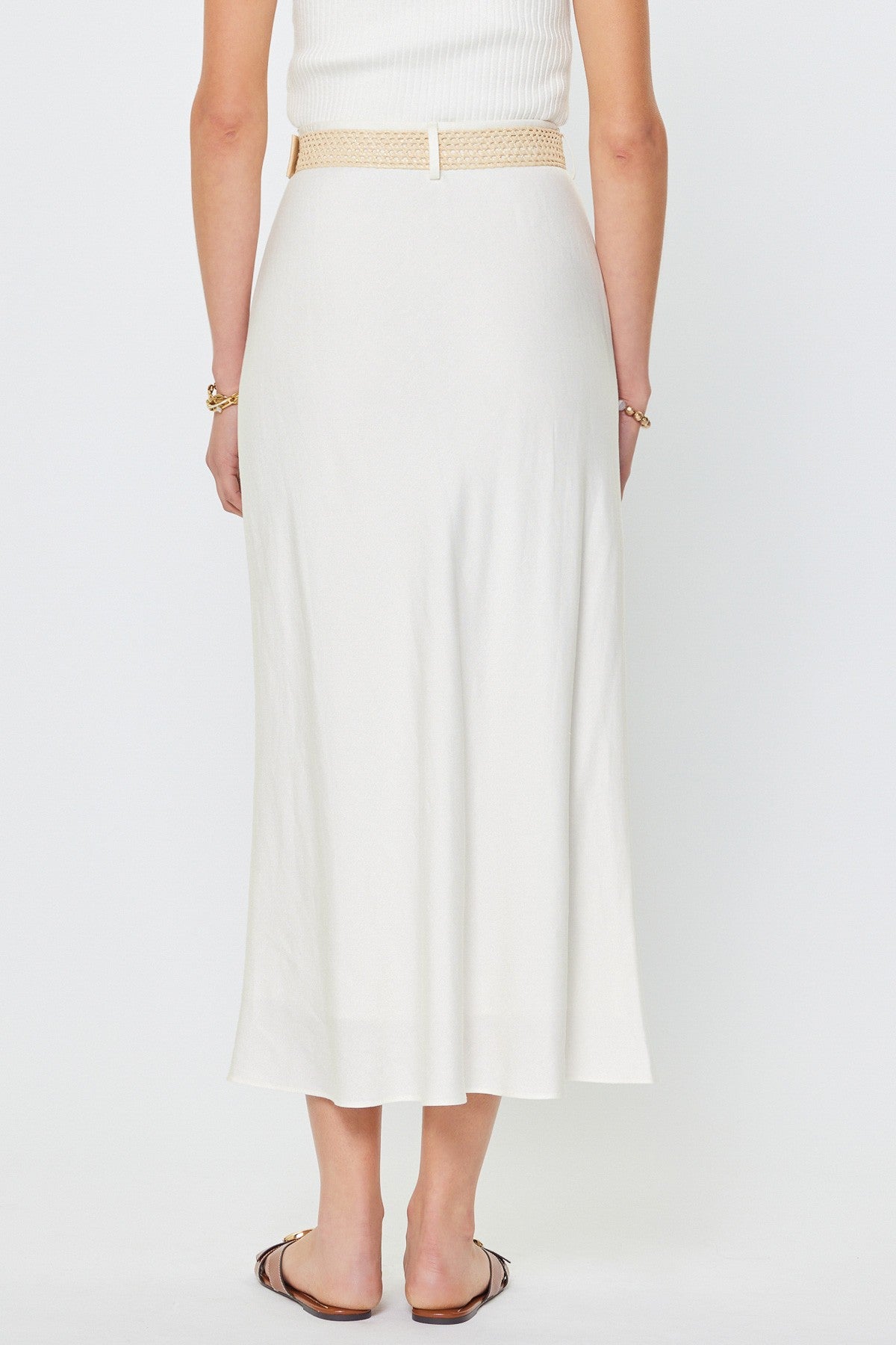 Linen Blend Maxi Skirt
