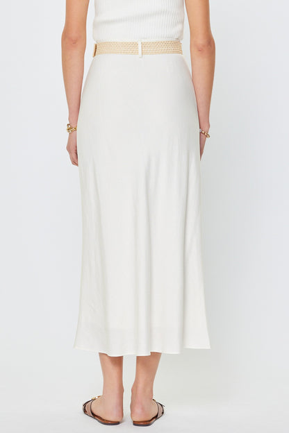 Linen Blend Maxi Skirt