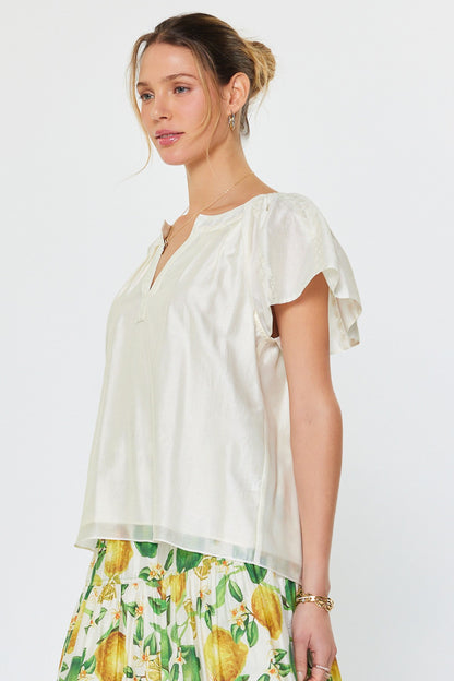 Embroidered Short Sleeve Blouse