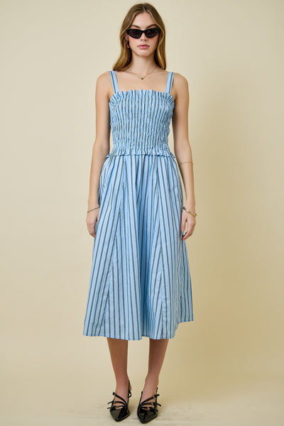 smocked bodice midi dress Smocked Bodice Midi Dress – SF Siren