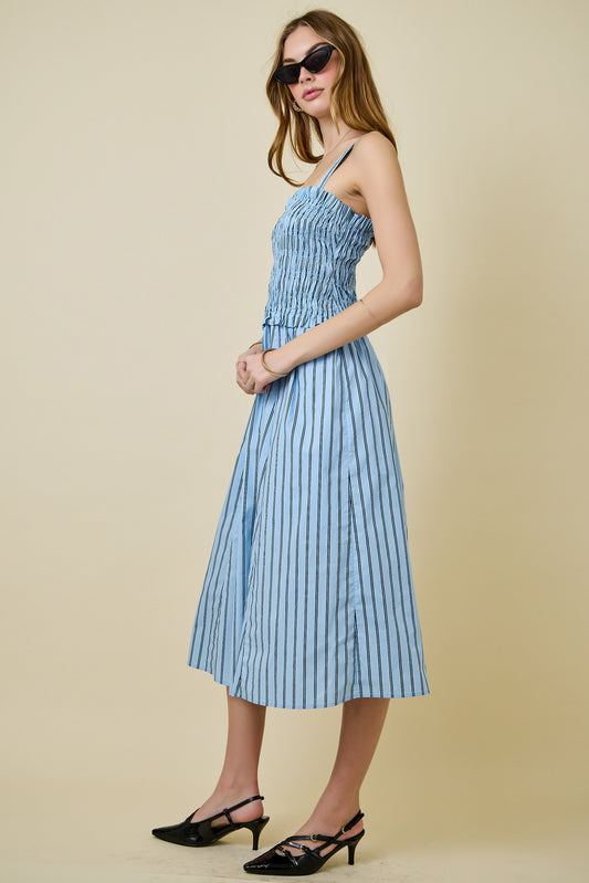 Smocked Bodice Midi Dress