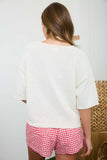 Raw Edge Boxy Sweater Creme