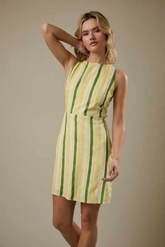 Sleeveless Back Tie Mini Dress