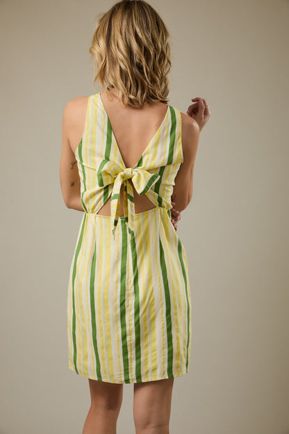 Sleeveless Back Tie Mini Dress