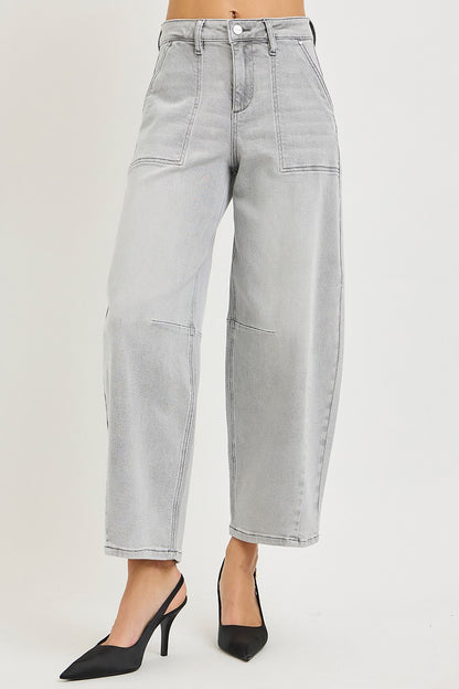 Slouchy Cropped Barrel Jeans