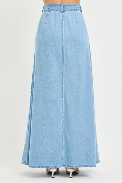High Rise Full Length Tencel Skirt