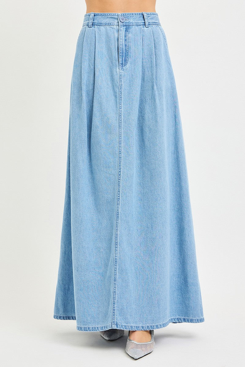 High Rise Full Length Tencel Skirt
