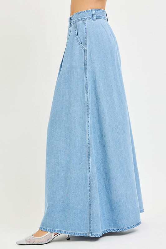 High Rise Full Length Tencel Skirt