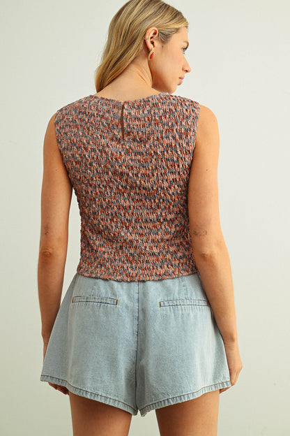 Multi Color Sleeveless Knit Top