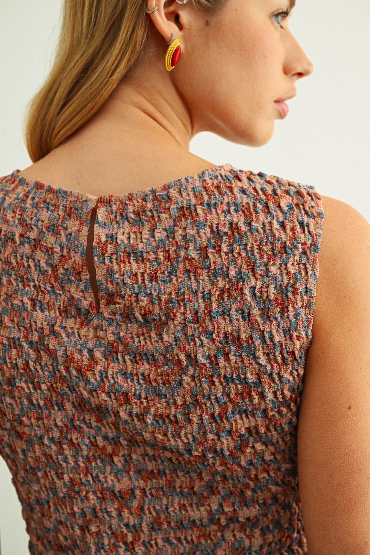 Multi Color Sleeveless Knit Top