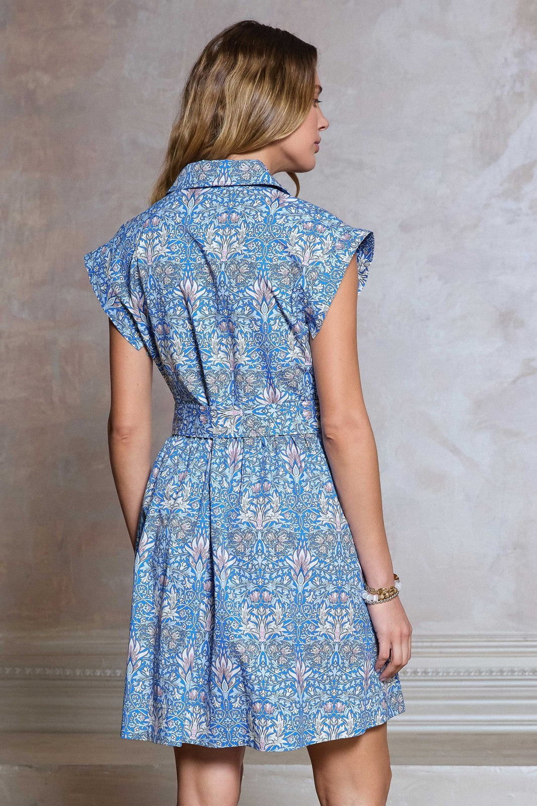 Damask Inspired Mini Dress
